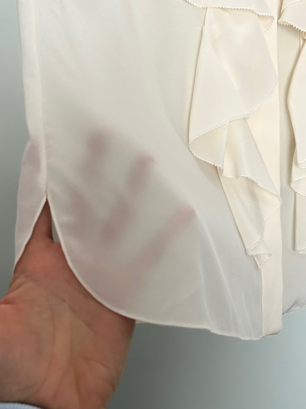CHLOE sheer silk sleeveless ruffle blouse 38 fr or 6 USA. - Picture 7 of 8